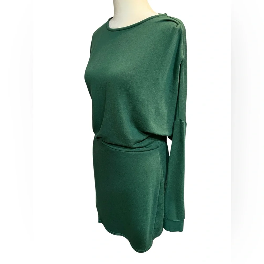 daily practice by Anthropology Long Sleeve Green Asymmetrical Mini Dress - M - Picture 4 of 9